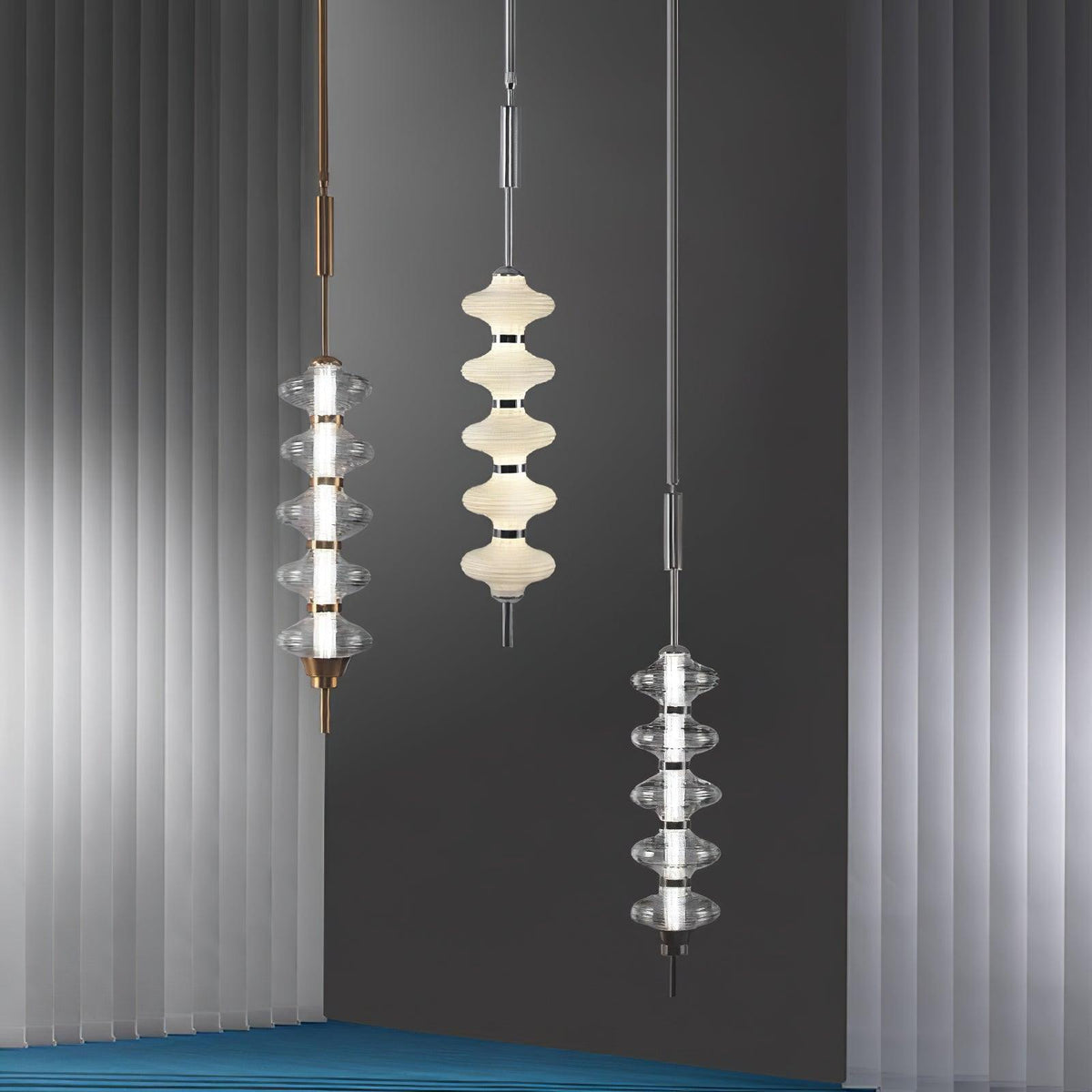 Suspension Tourmaline en verre et métal – vue 29