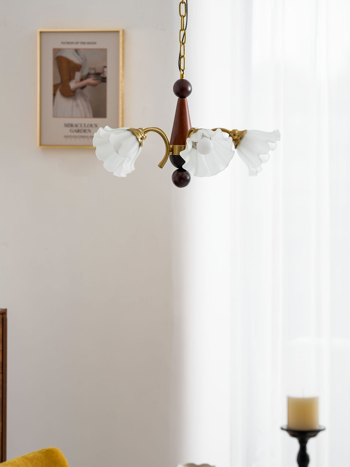 Lustre Gondole en verre et bois – vue 15