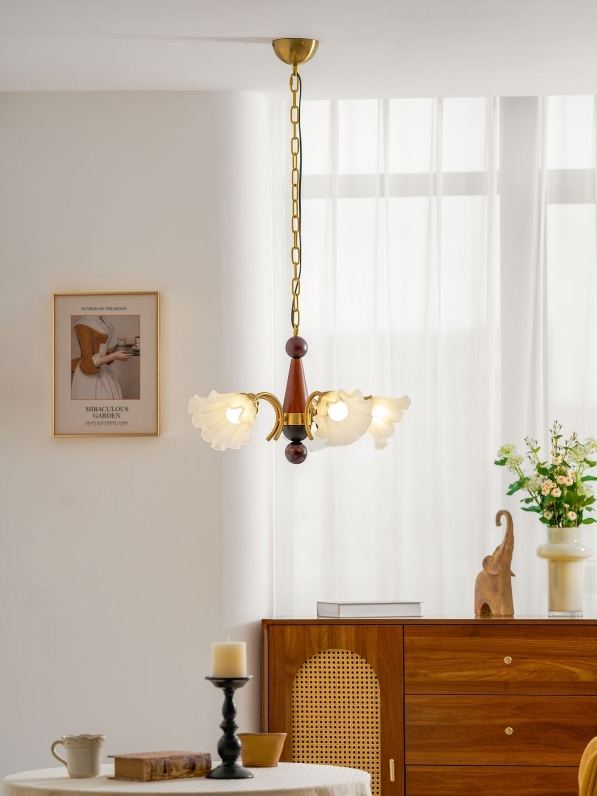 Lustre Gondole en verre et bois – vue 17