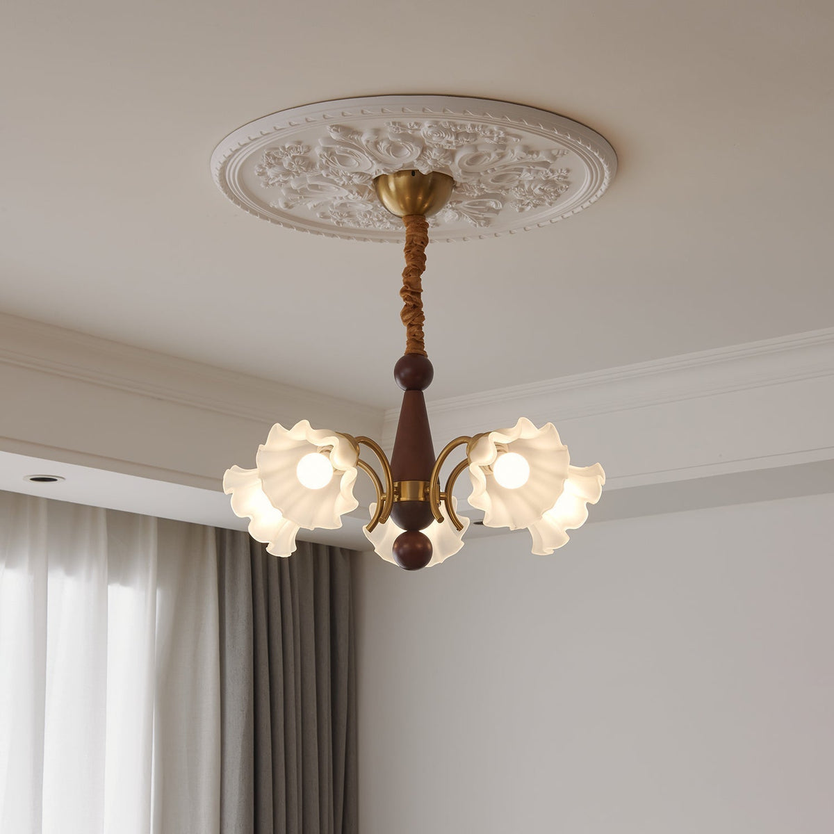 Lustre Gondole en verre et bois – vue 34
