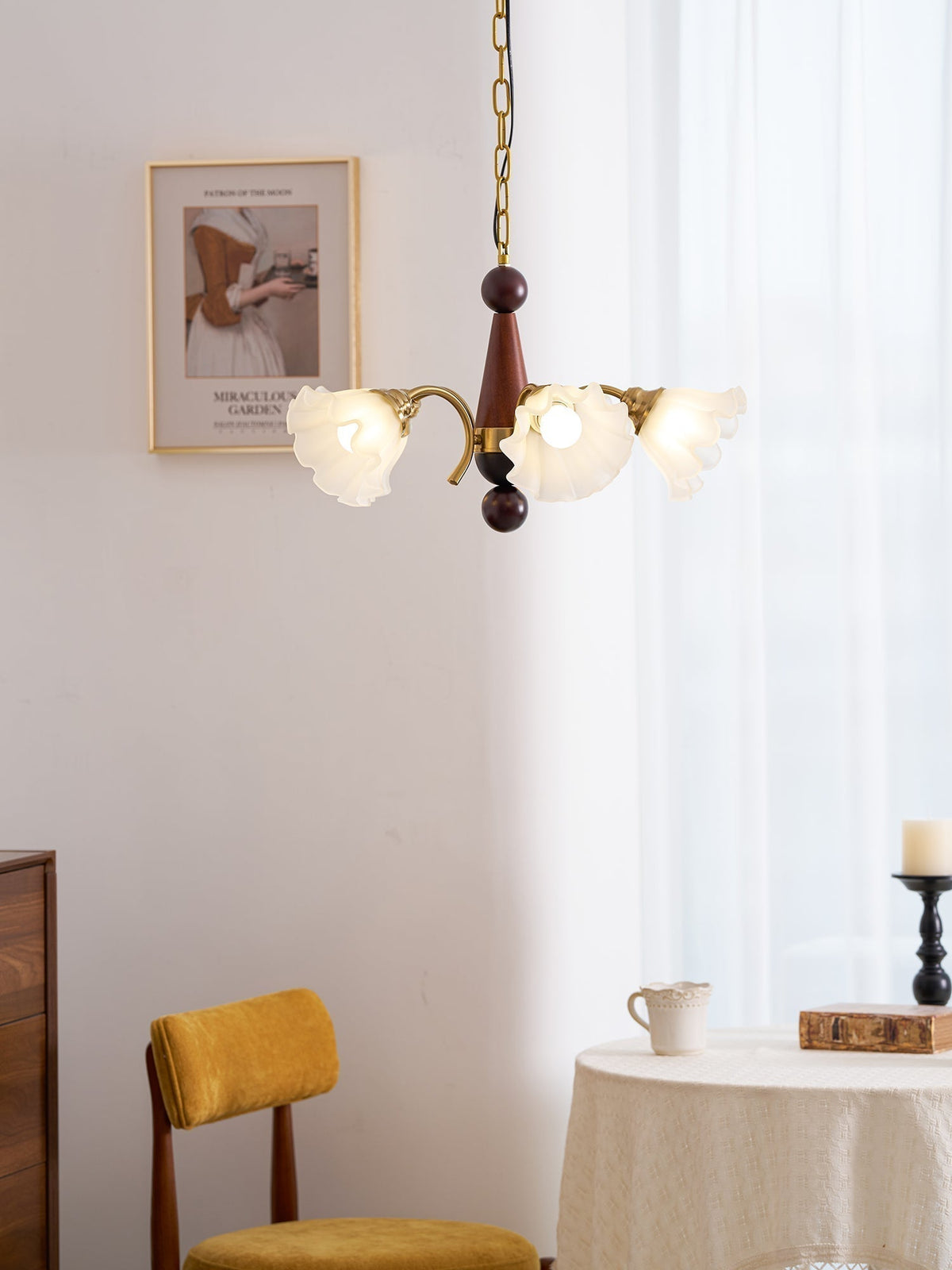 Lustre Gondole en verre et bois – vue 30