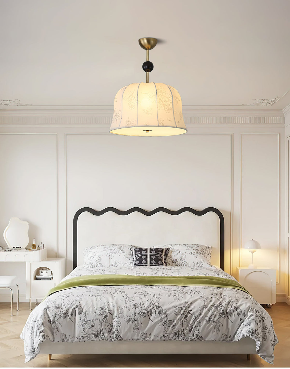 Suspension Daphné en bois et tissu – vue 4