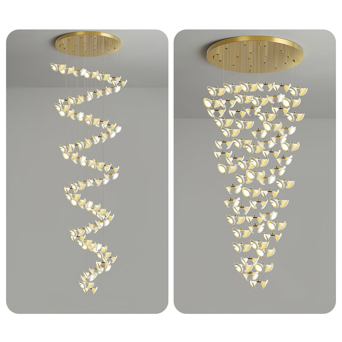 Lustre Cortège en céramique et fer – vue 50