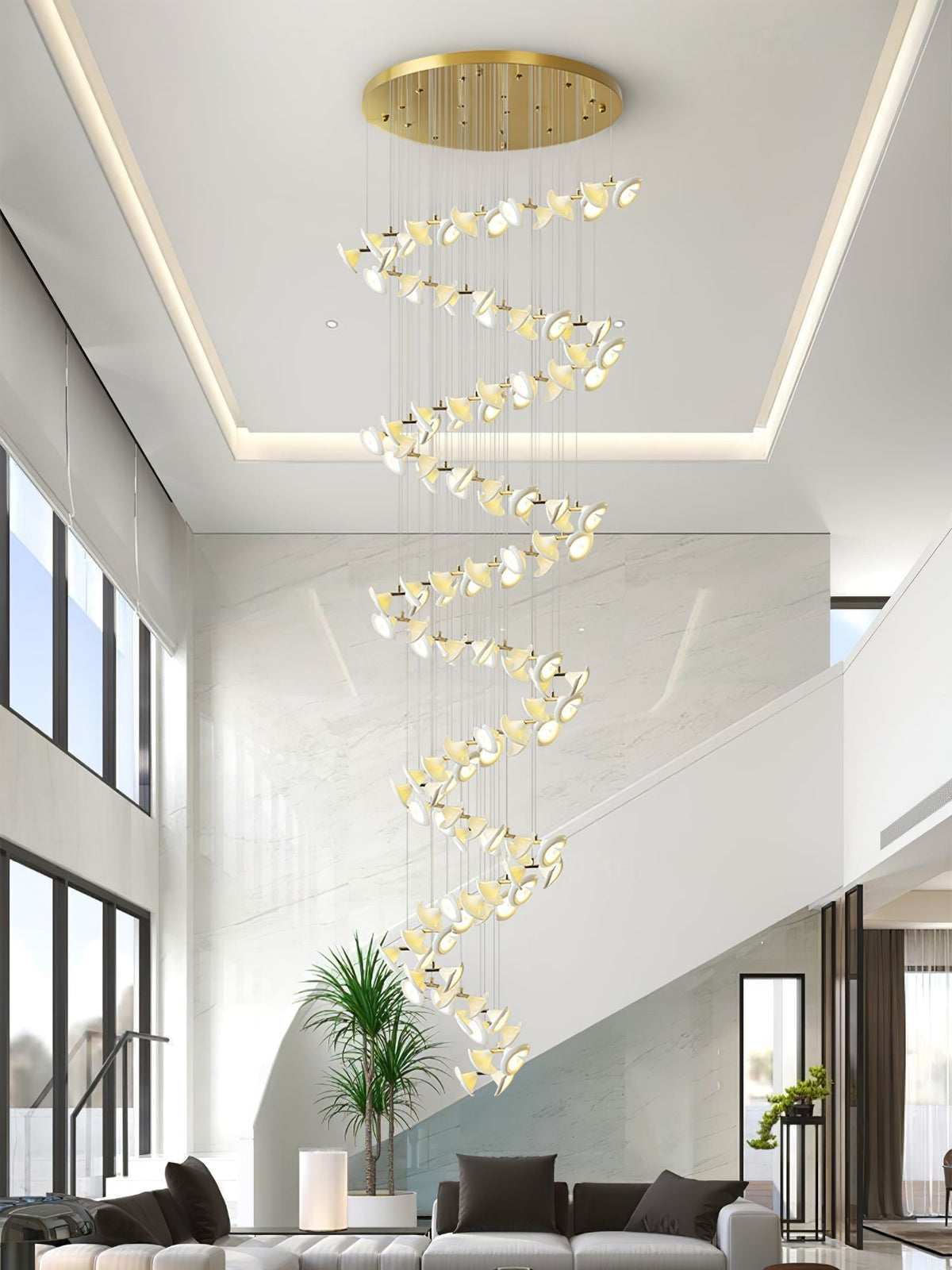 Lustre Cortège en céramique et fer – vue 14