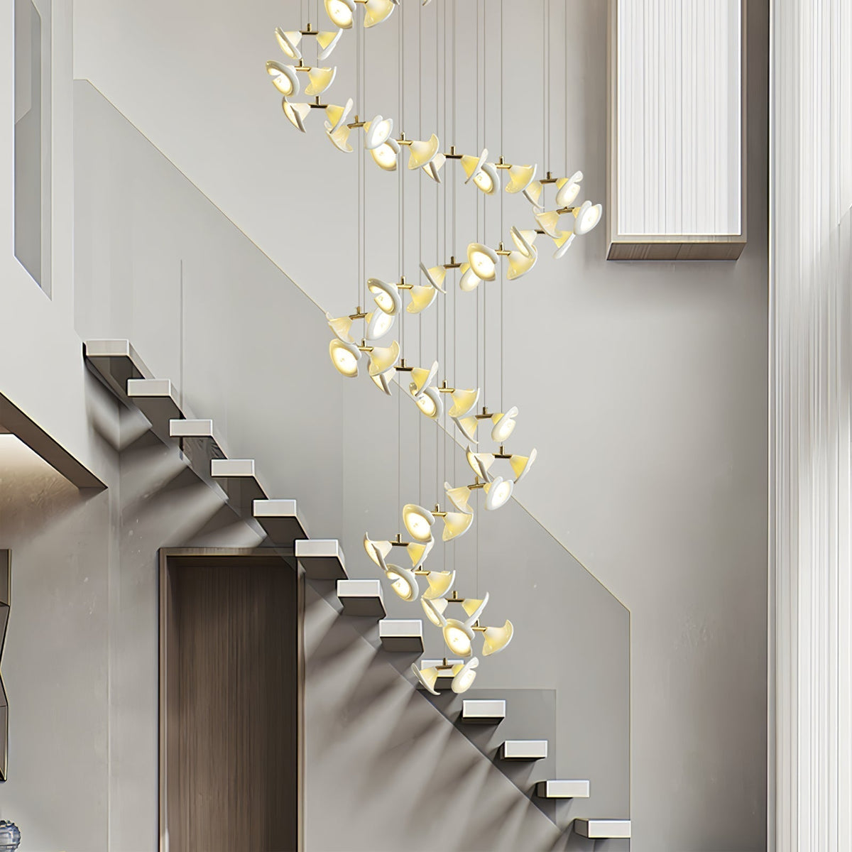 Lustre Cortège en céramique et fer – vue 40
