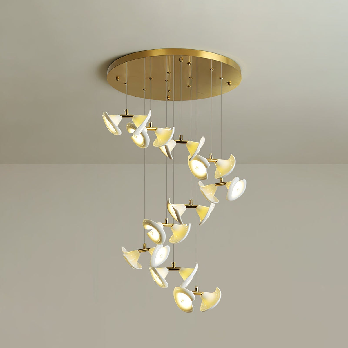 Lustre Cortège en céramique et fer – vue 12