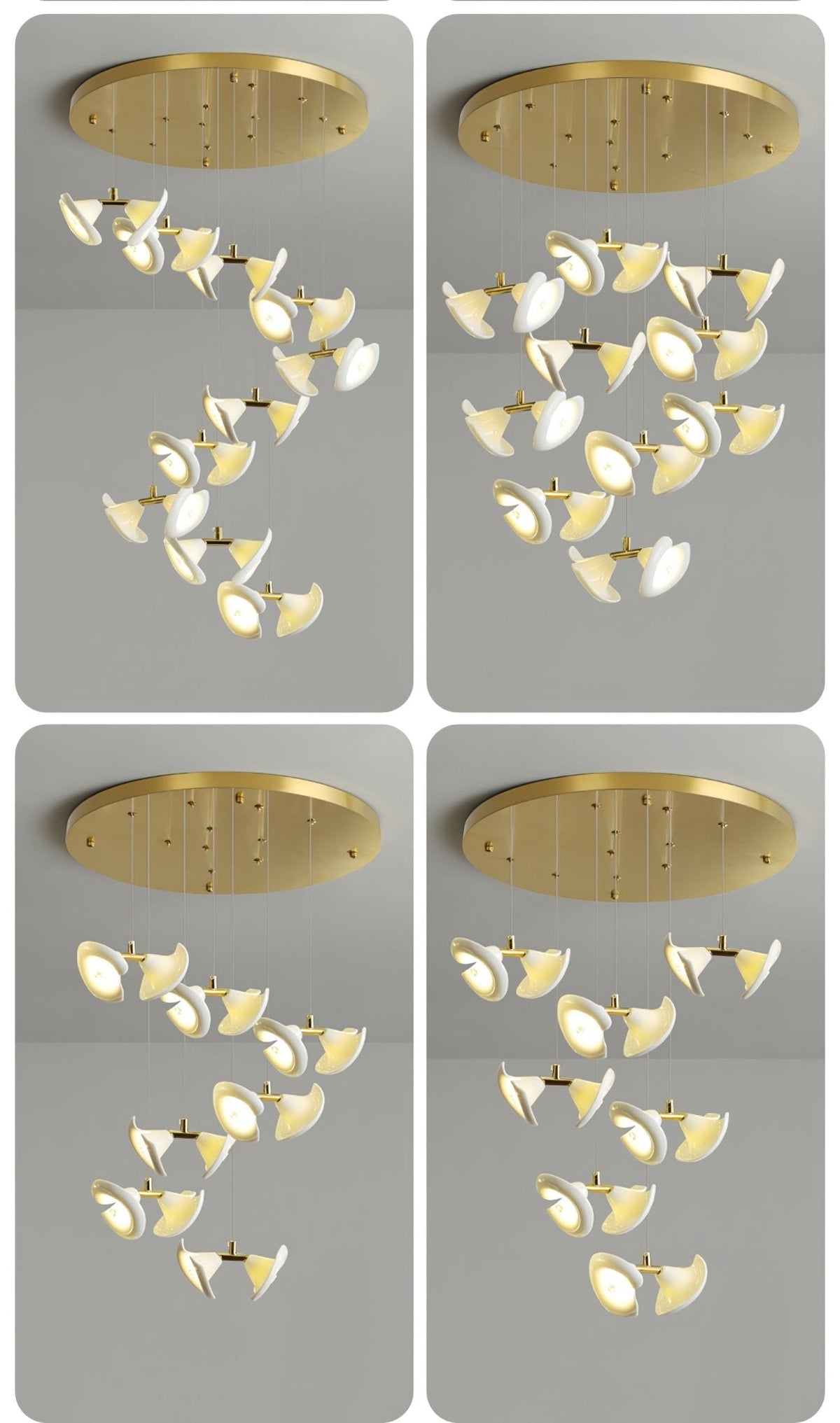 Lustre Cortège en céramique et fer – vue 25
