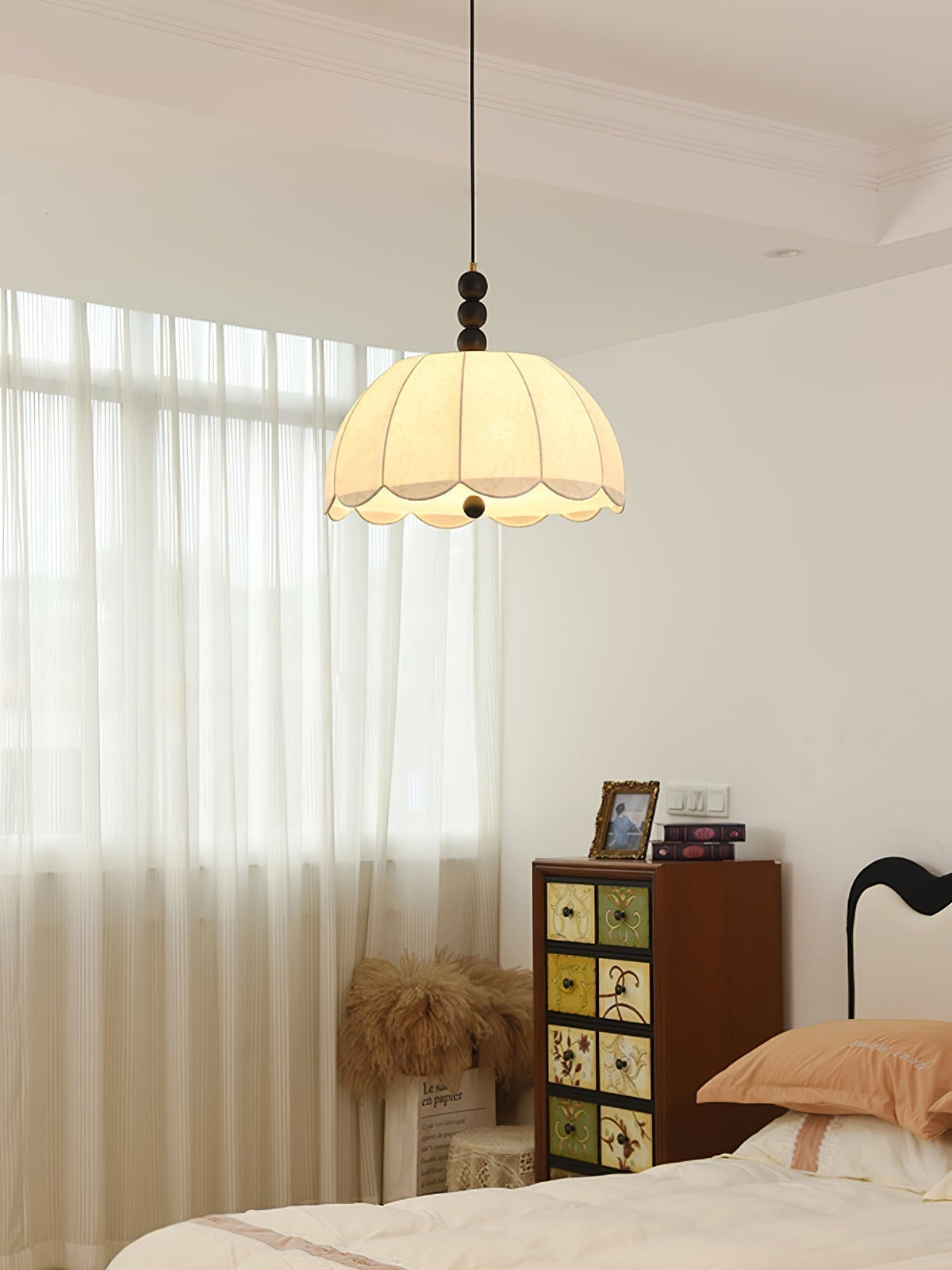 Suspension Cinabre en bois et tissu – vue 17
