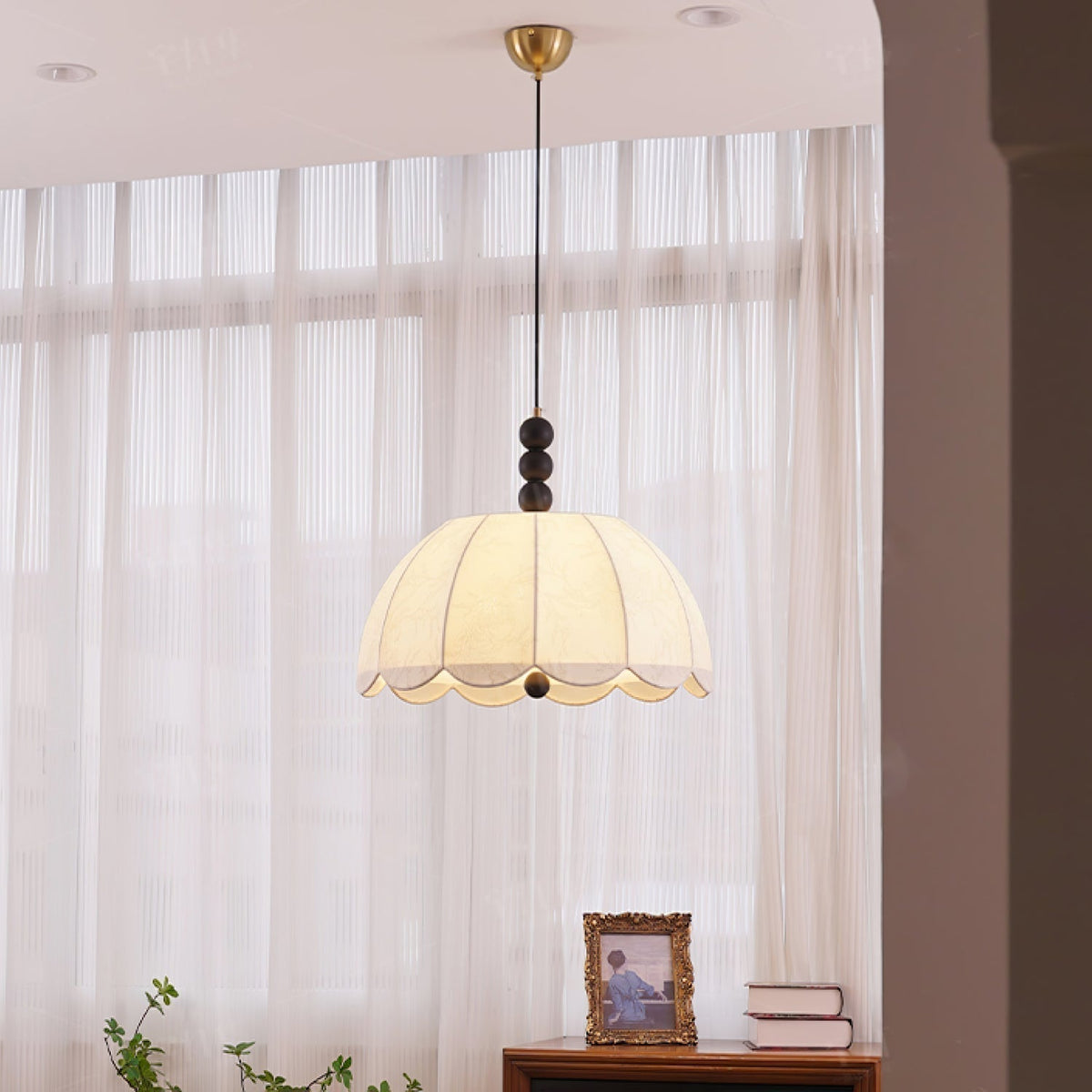 Suspension Cinabre en bois et tissu – vue 6