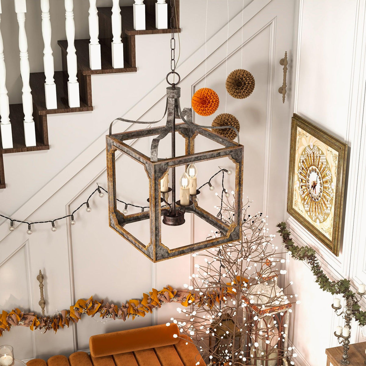 Lustre Manon en bois et métal – vue 7