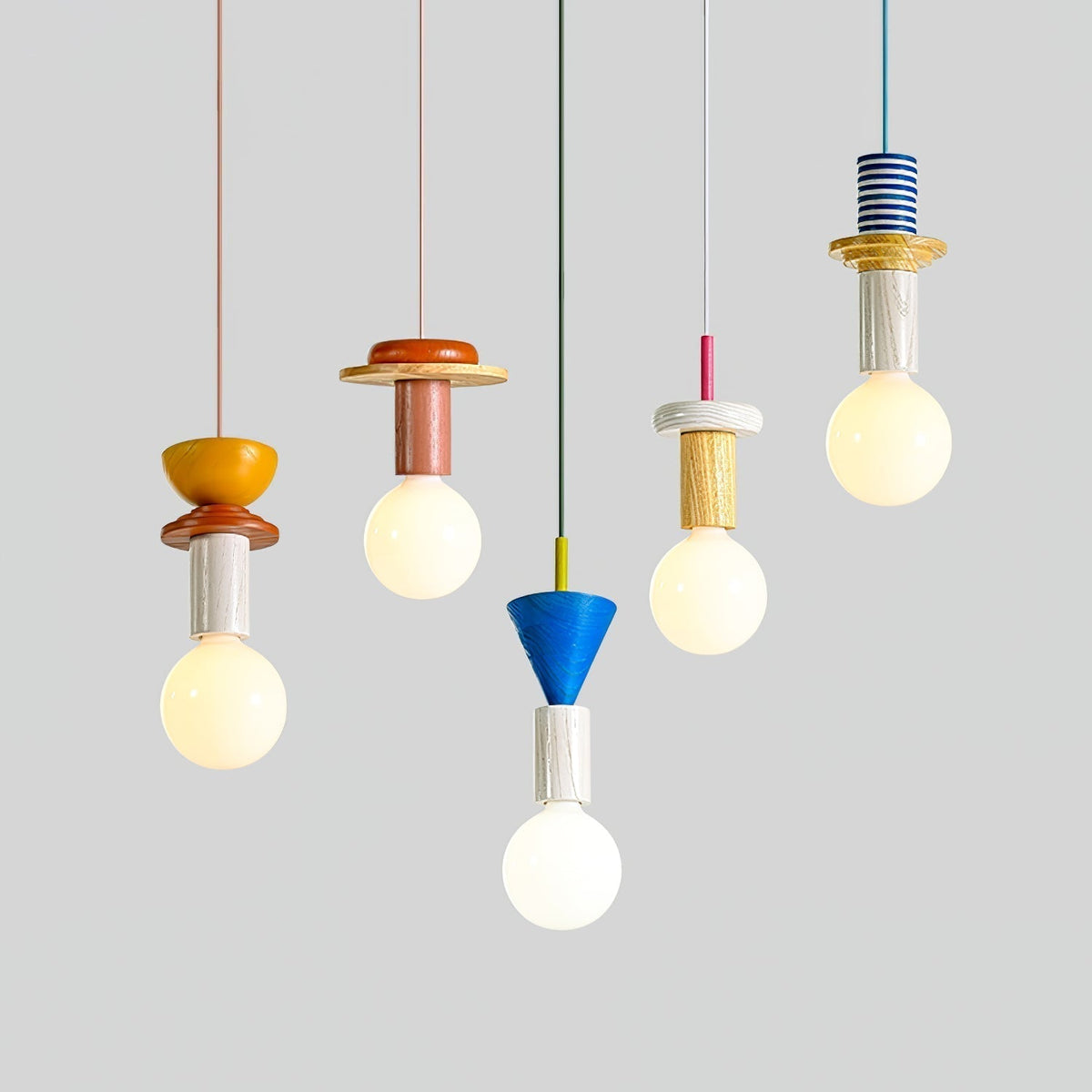 Suspension Kaléidoscope en bois et verre – vue 45