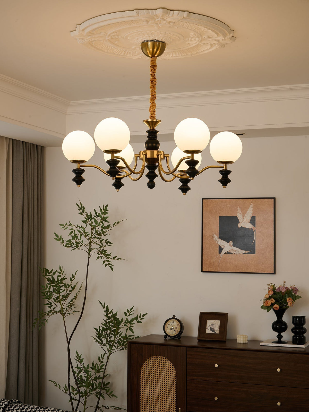Lustre Noémie en bois et verre – vue 18