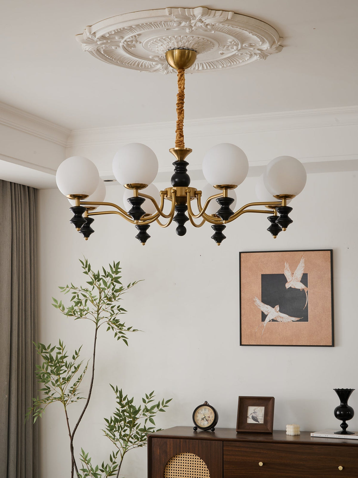 Lustre Noémie en bois et verre – vue 23