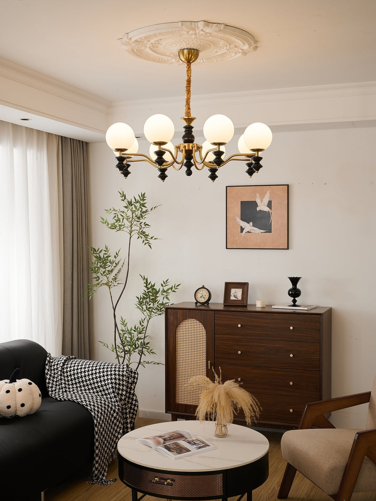 Lustre Noémie en bois et verre – vue 33