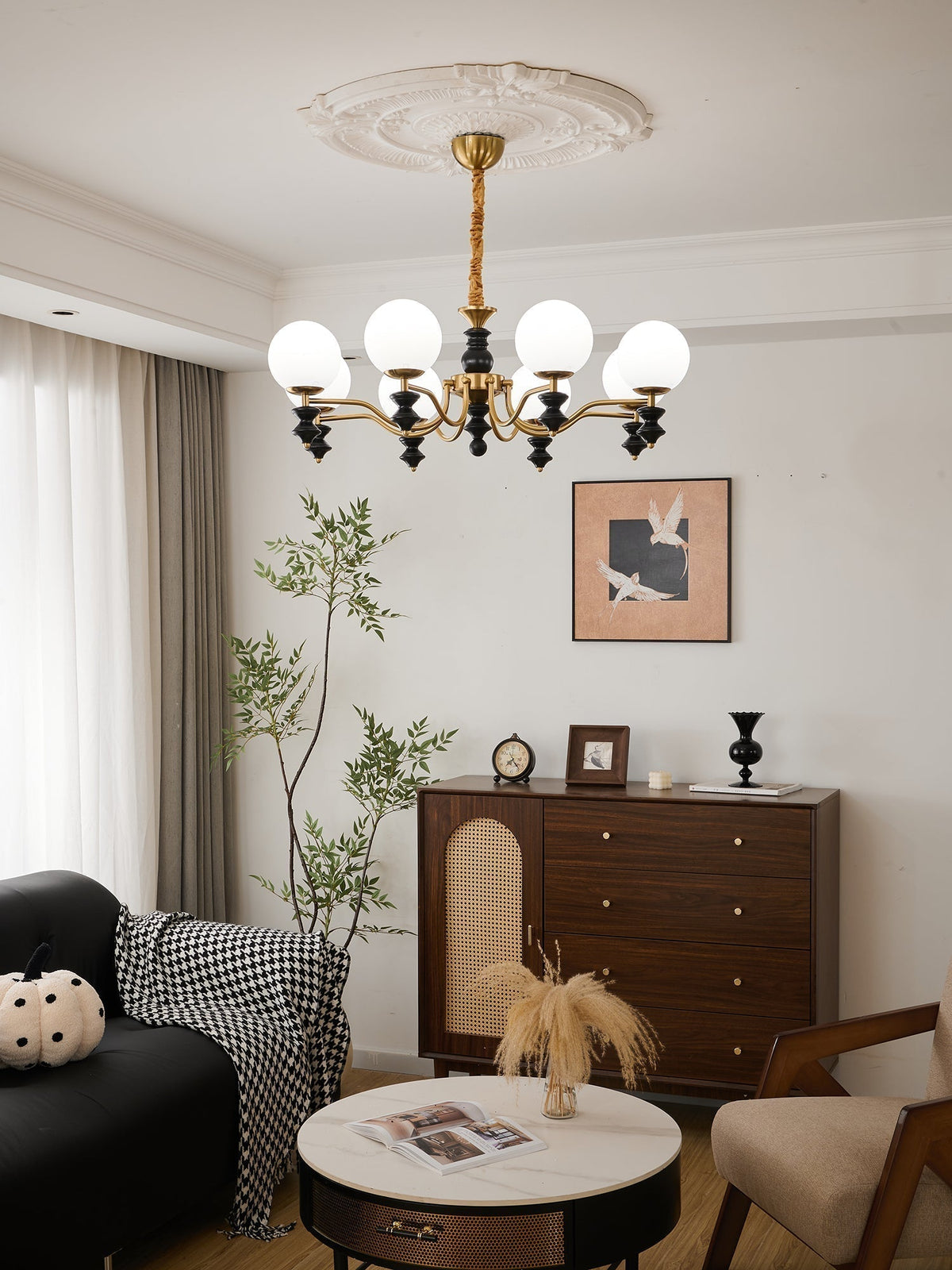 Lustre Noémie en bois et verre – vue 34