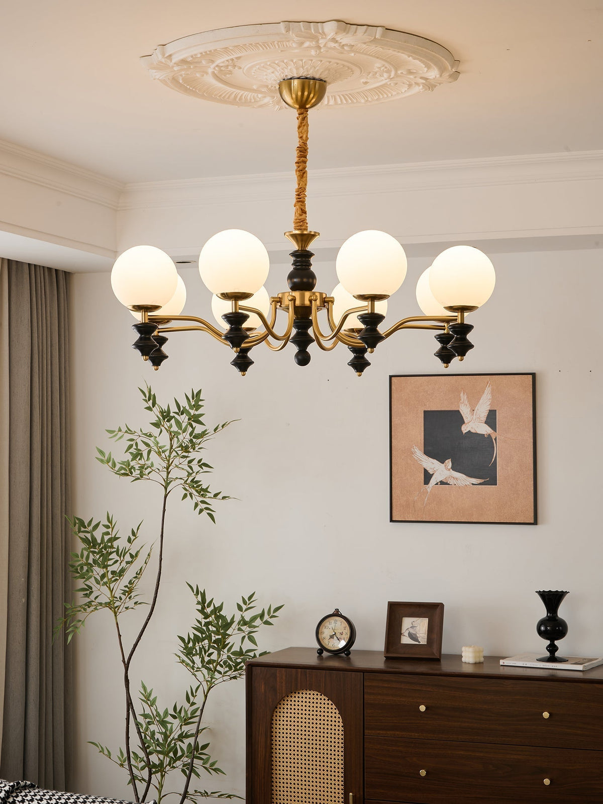 Lustre Noémie en bois et verre – vue 35