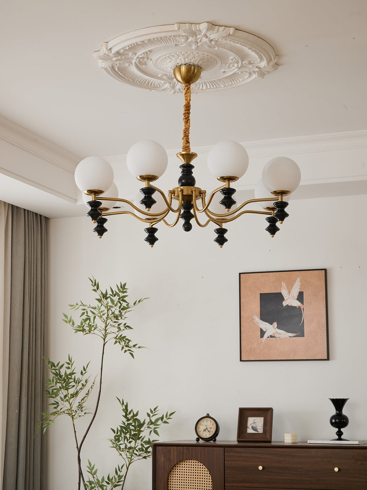 Lustre Noémie en bois et verre – vue 3