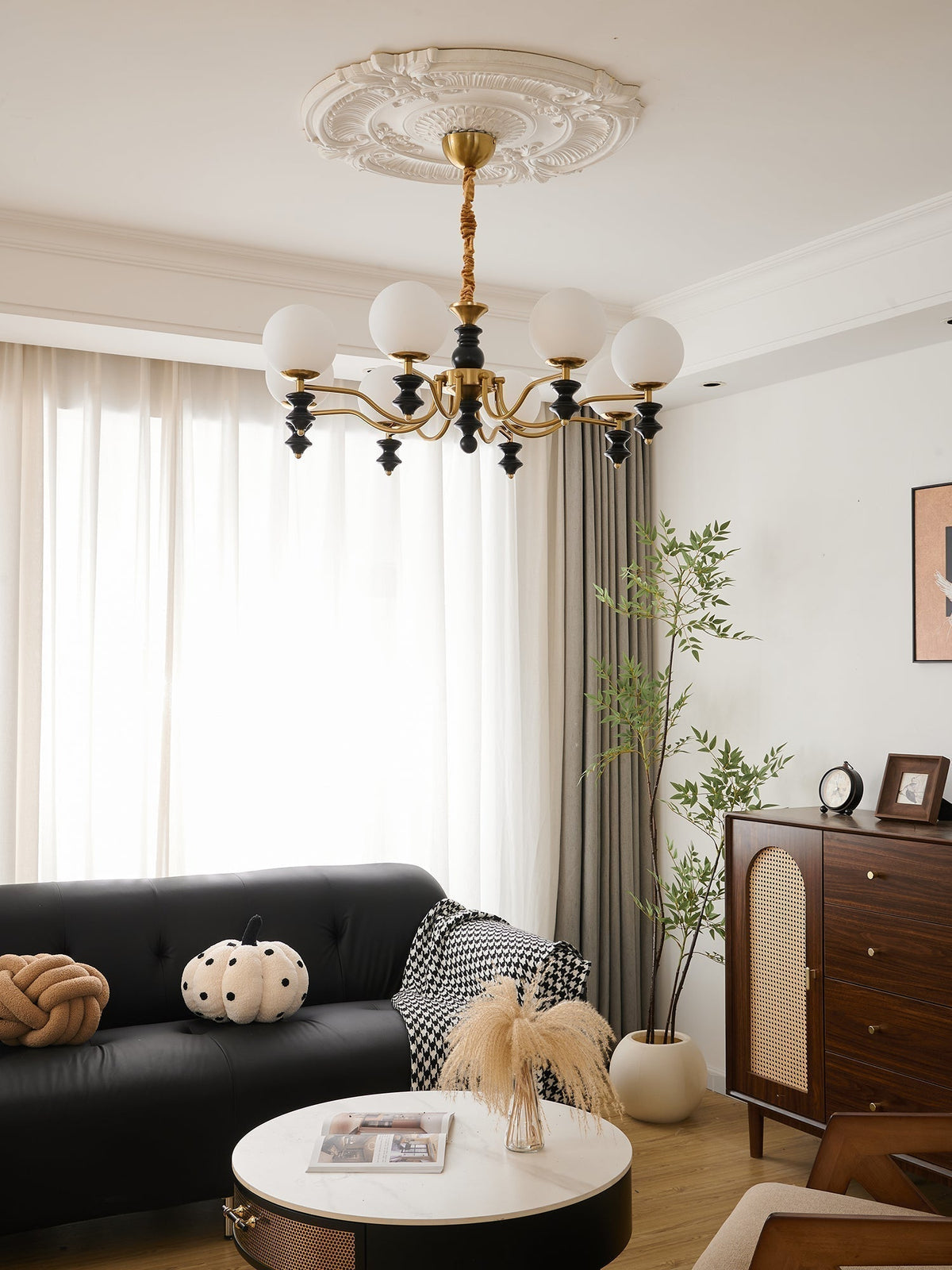 Lustre Noémie en bois et verre – vue 6