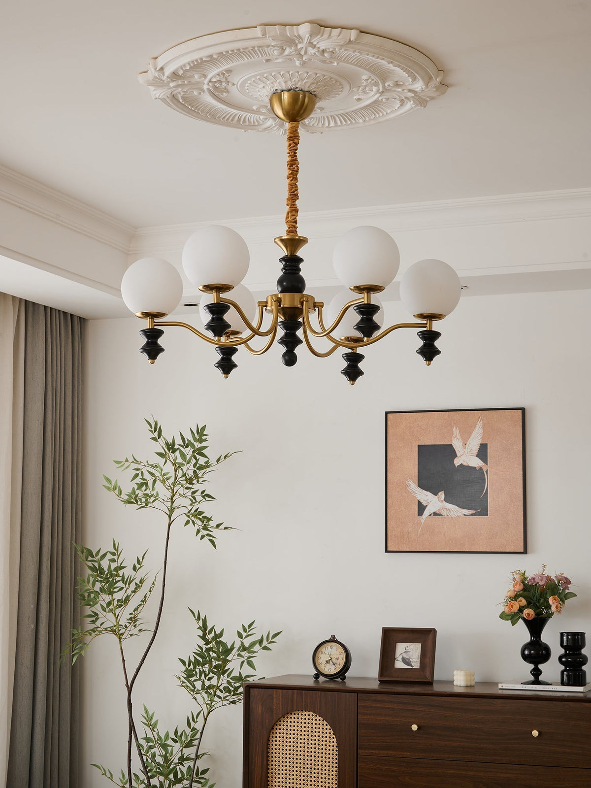 Lustre Noémie en bois et verre – vue 7