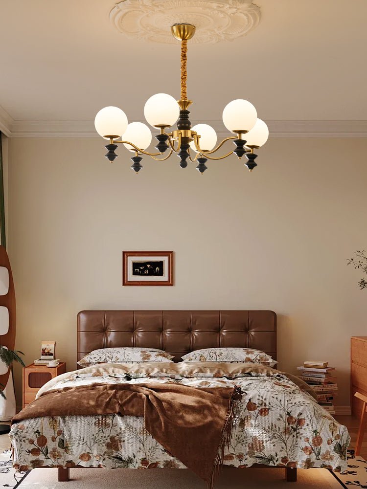 Lustre Noémie en bois et verre – vue 12
