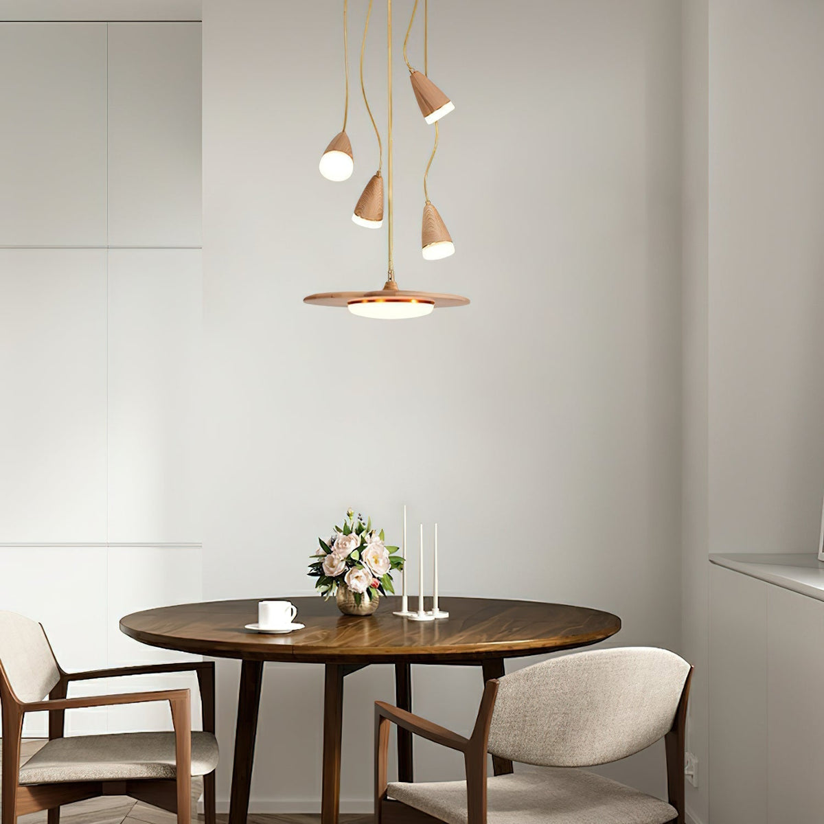 Lustre Dauphine en bois et métal – vue 16