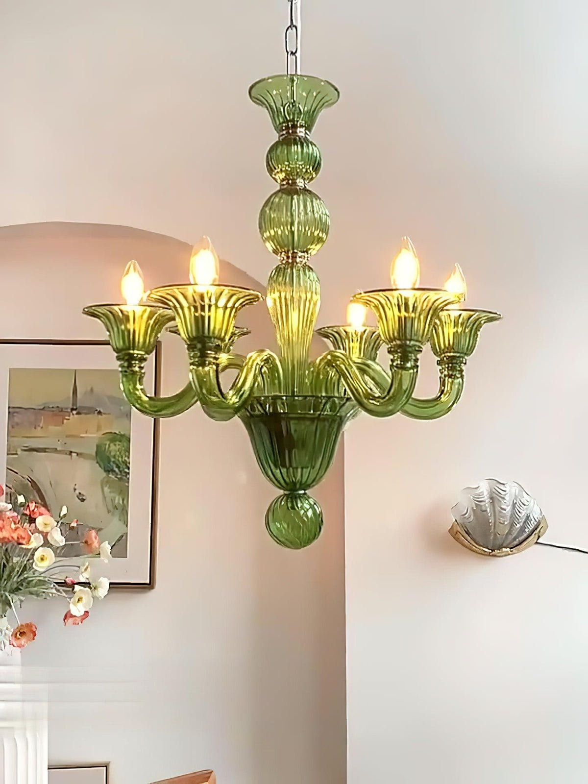 Lustre Néroli en verre et métal – vue 13