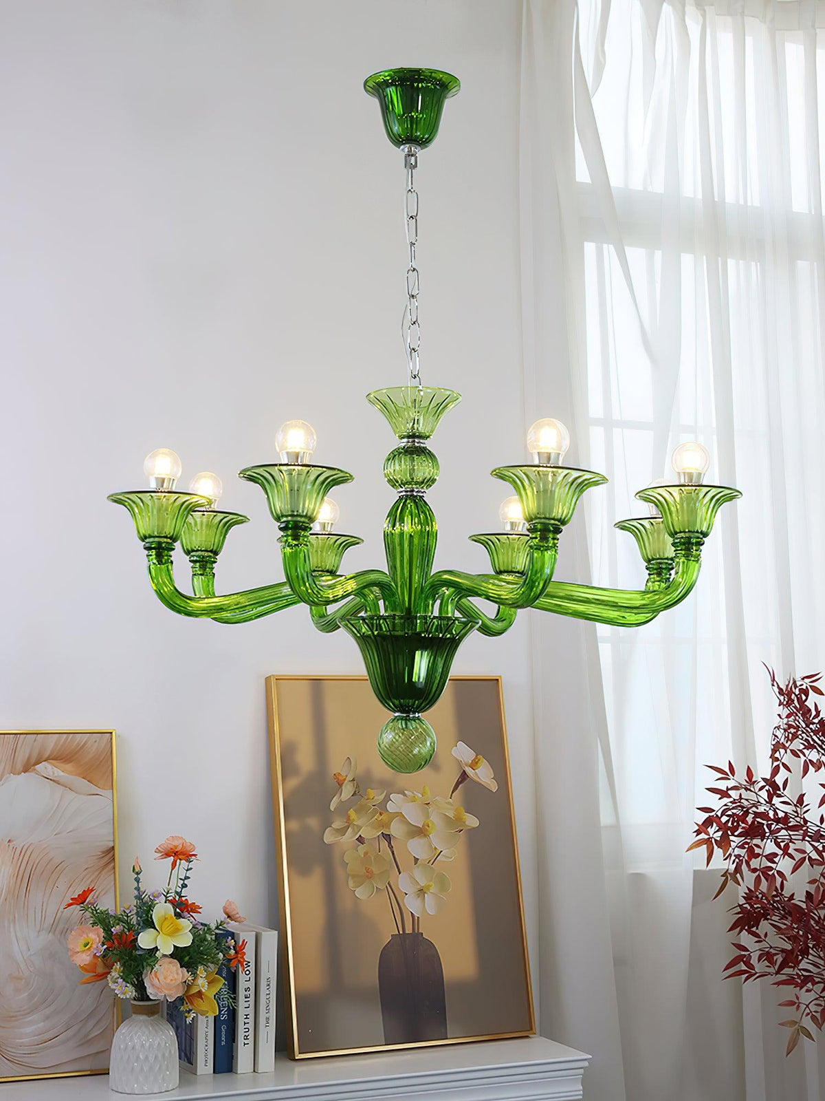 Lustre Néroli en verre et métal – vue 26