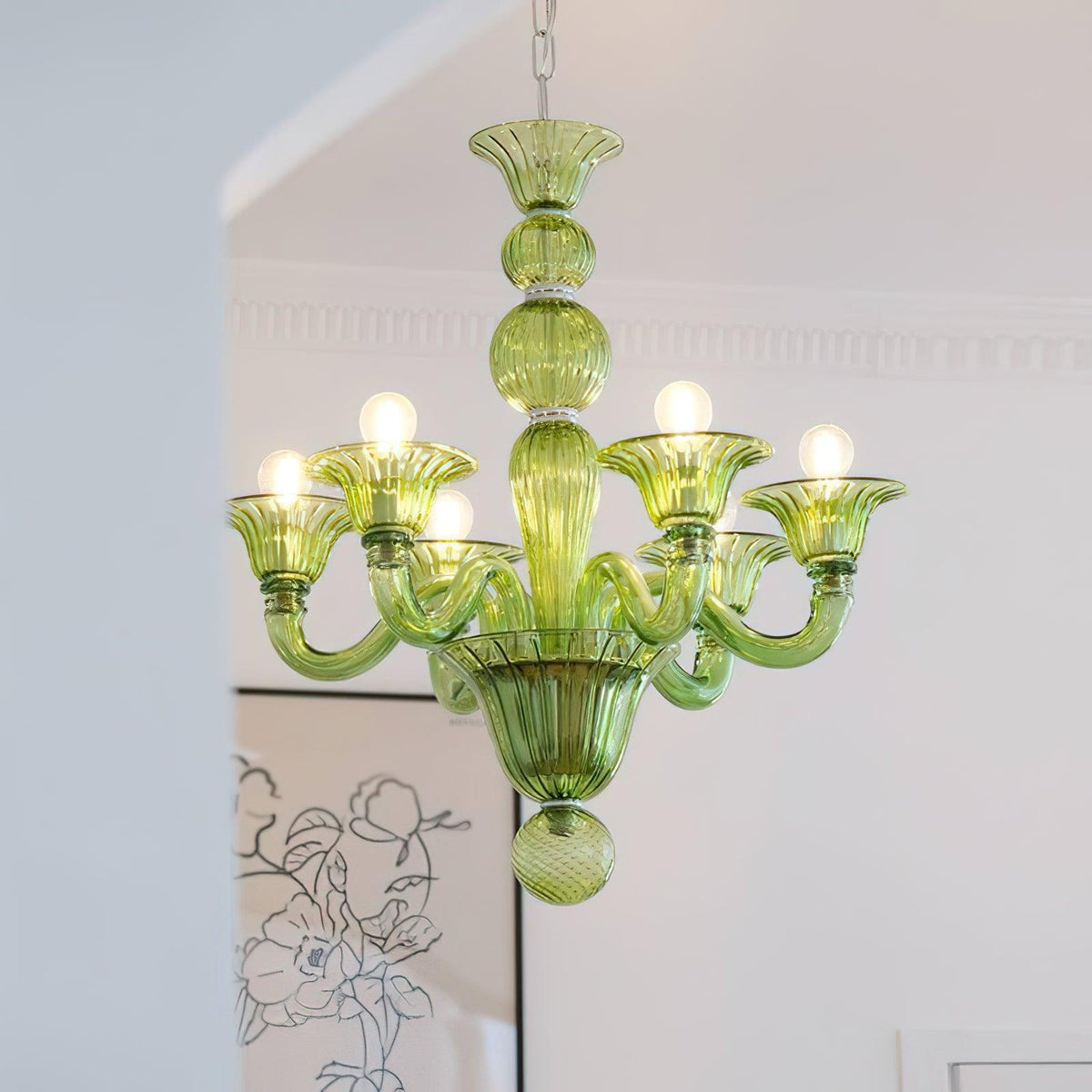 Lustre Néroli en verre et métal – vue 16