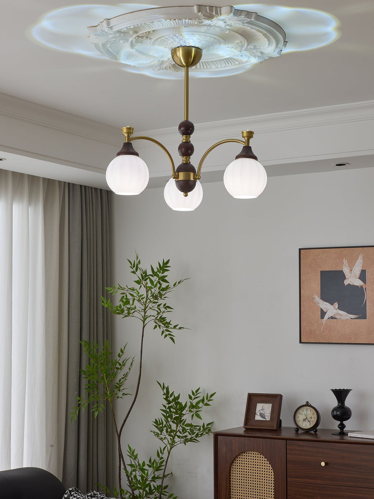 Lustre Automne en bois et verre – vue 21