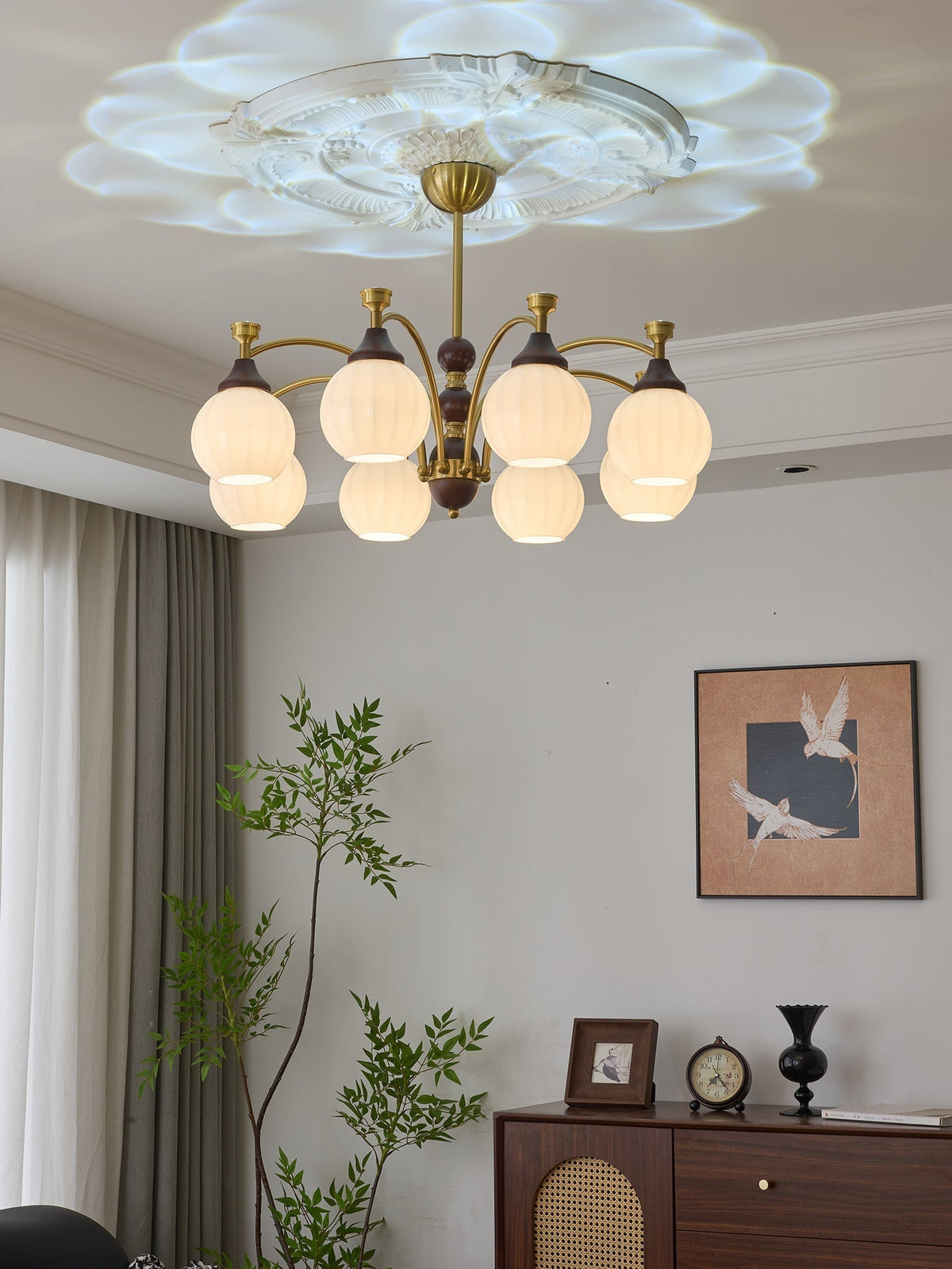 Lustre Automne en bois et verre – vue 13
