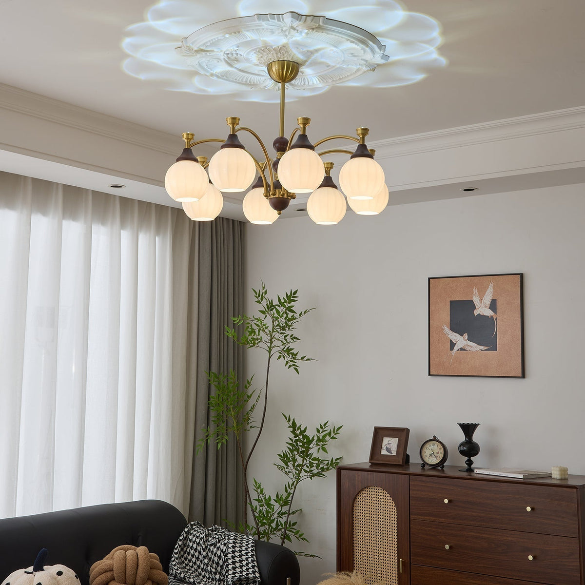 Lustre Automne en bois et verre – vue 16