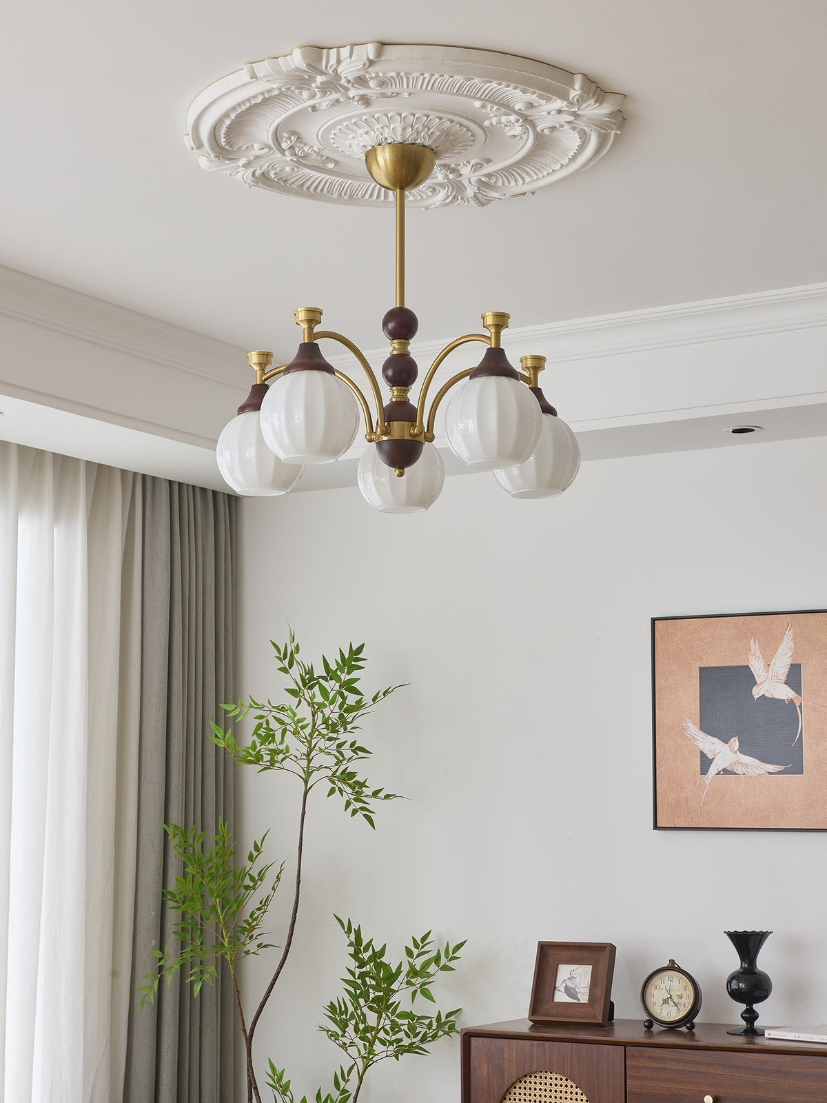Lustre Automne en bois et verre – vue 17