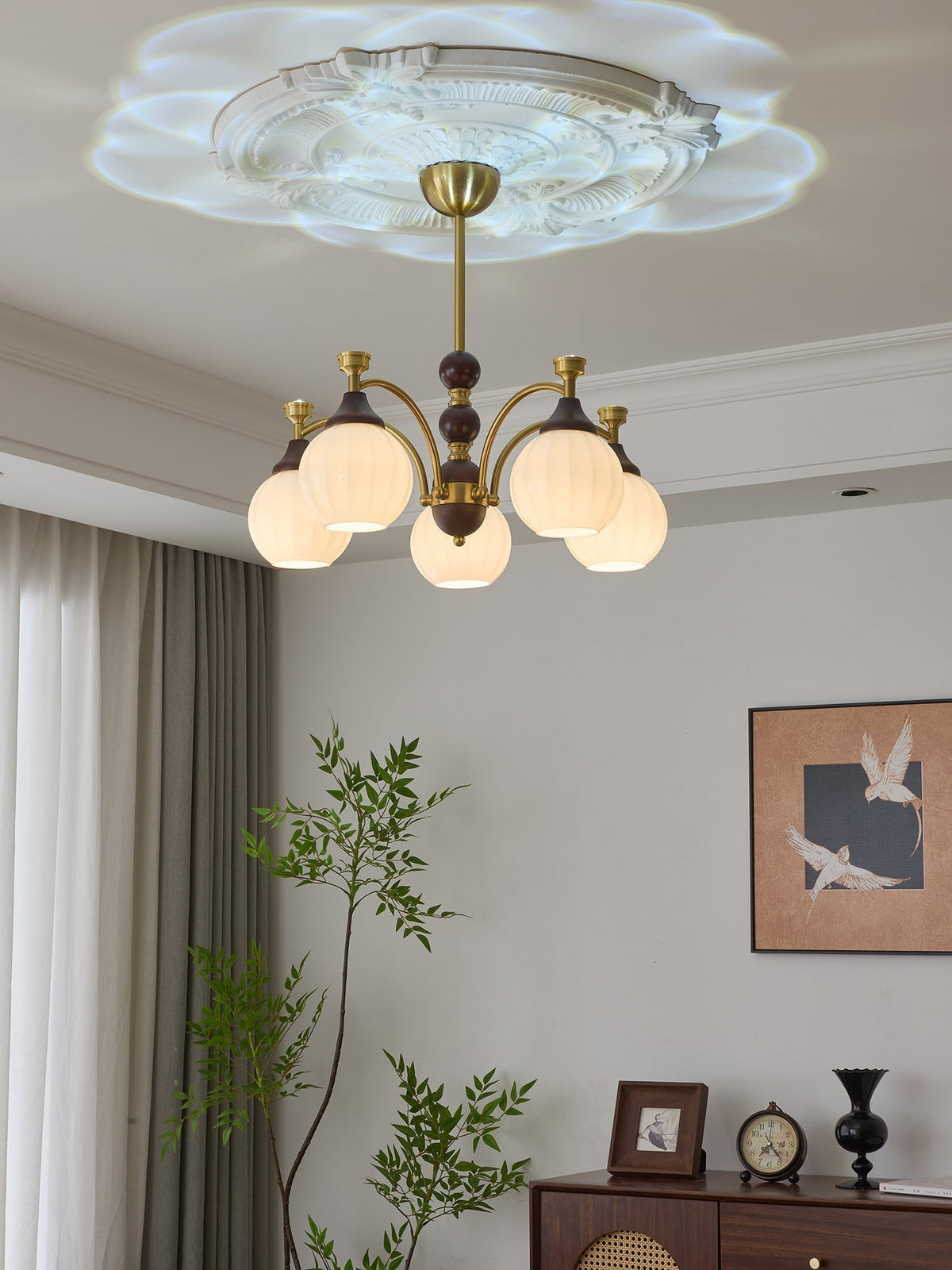 Lustre Automne en bois et verre – vue 12