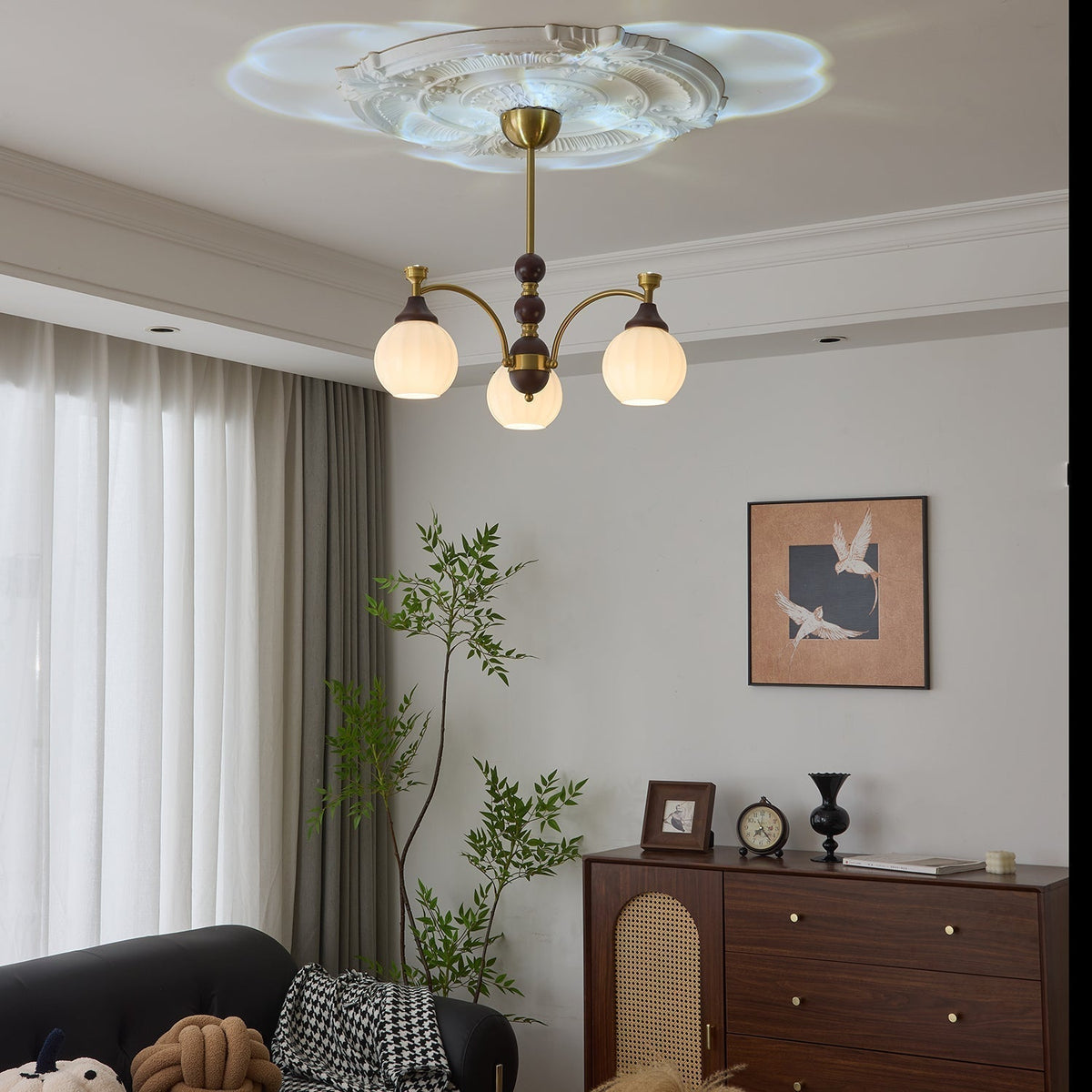 Lustre Automne en bois et verre – vue 23