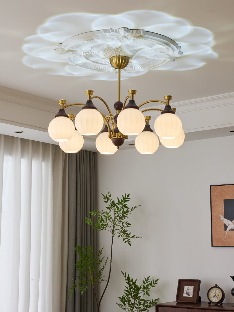 Lustre Automne en bois et verre – vue 2