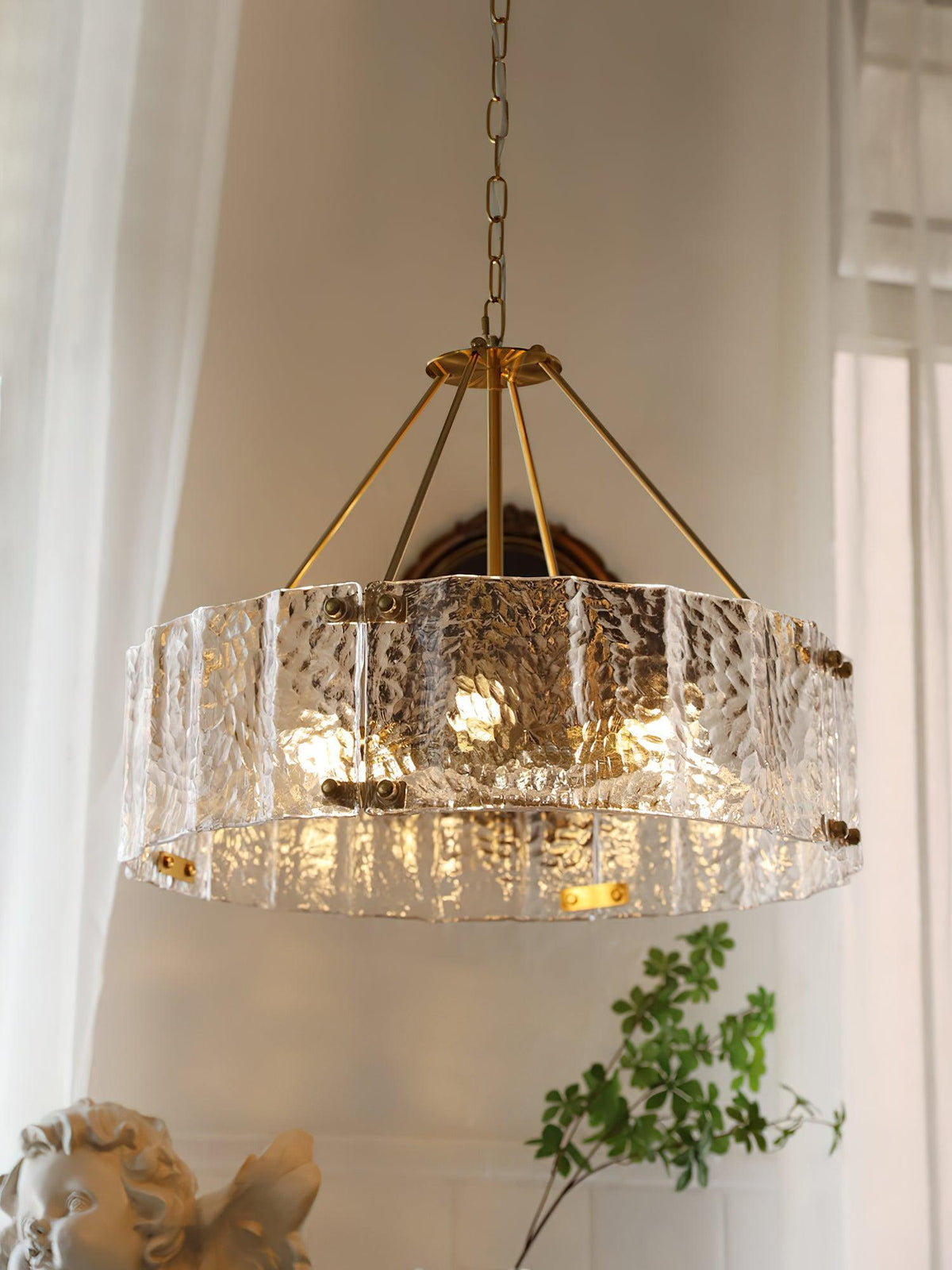 Lustre Antibes en verre et fer – vue 11