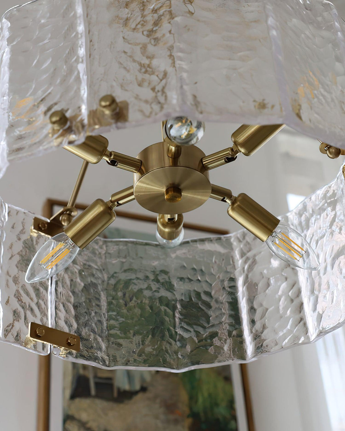 Lustre Antibes en verre et fer – vue 13