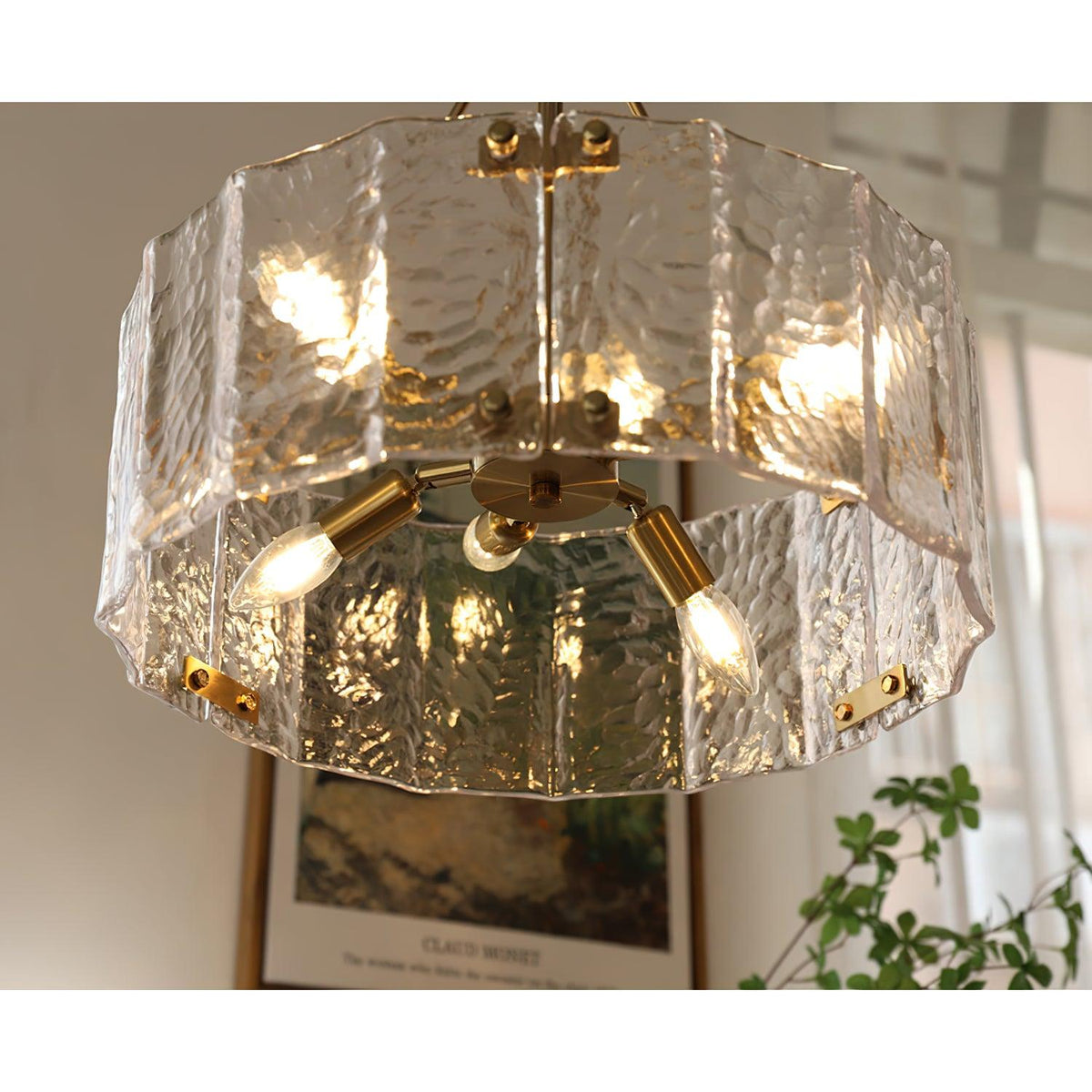 Lustre Antibes en verre et fer – vue 16