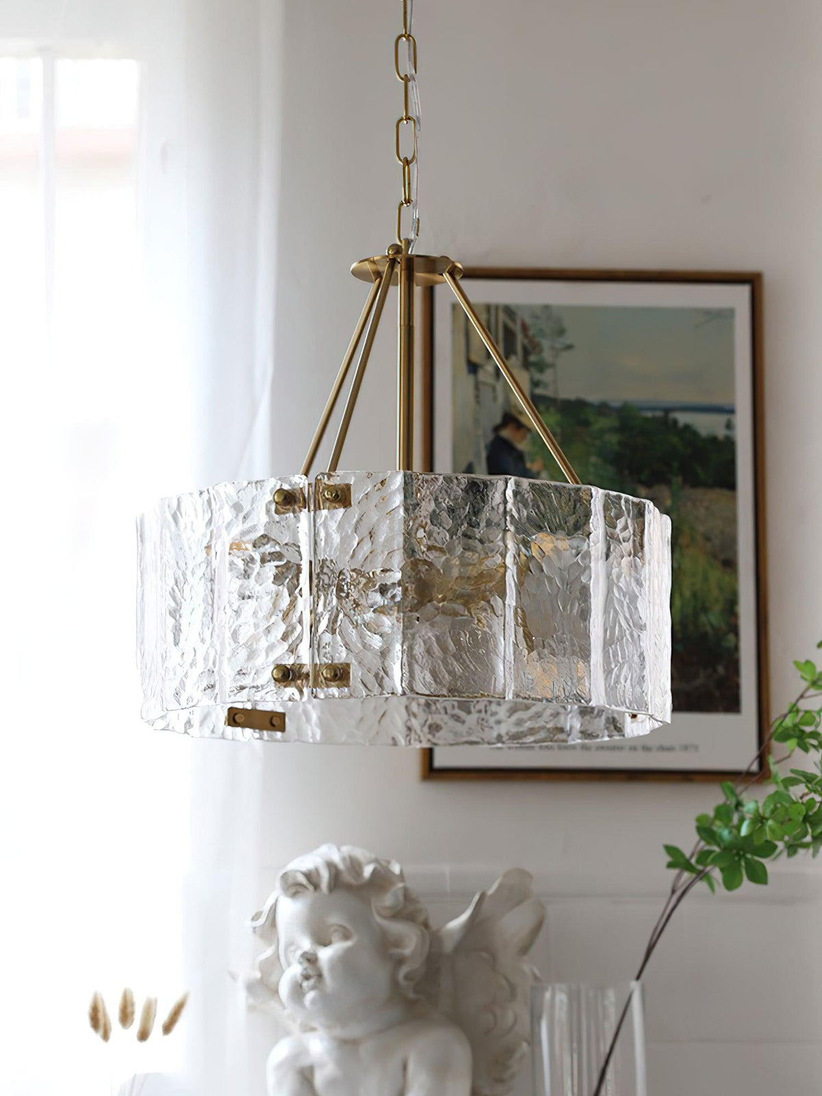 Lustre Antibes en verre et fer – vue 10