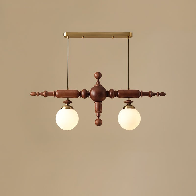 Lustre Carillon en verre et bois – vue 14
