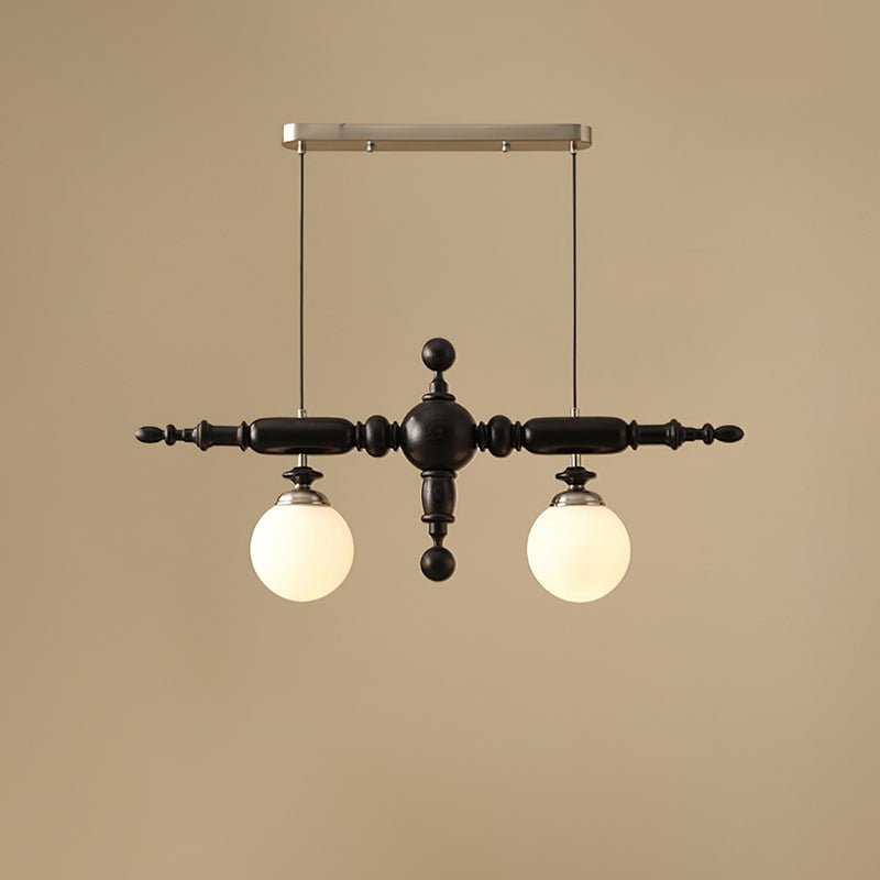 Lustre Carillon en verre et bois – vue 19