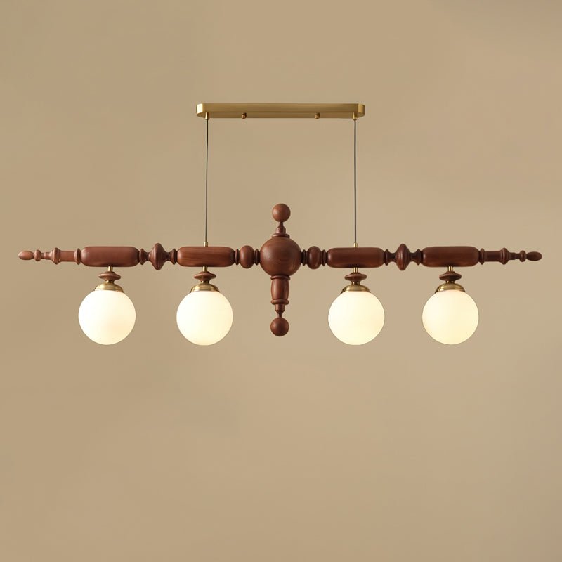 Lustre Carillon en verre et bois – vue 17