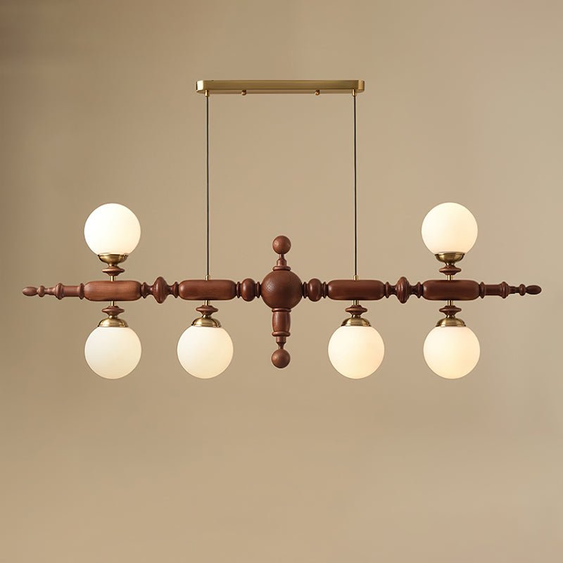 Lustre Carillon en verre et bois – vue 13
