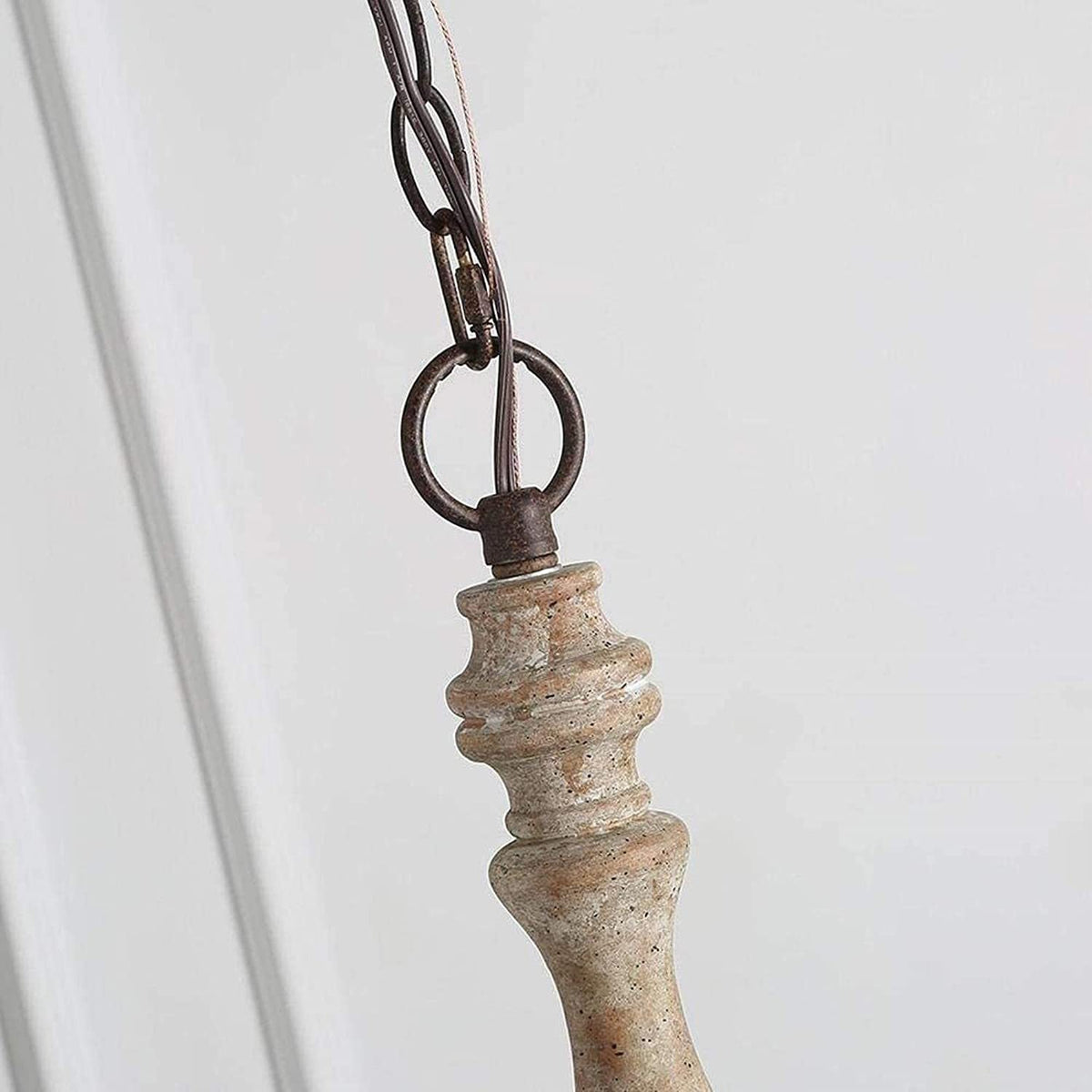 Lustre Horloge en bois et métal – vue 11