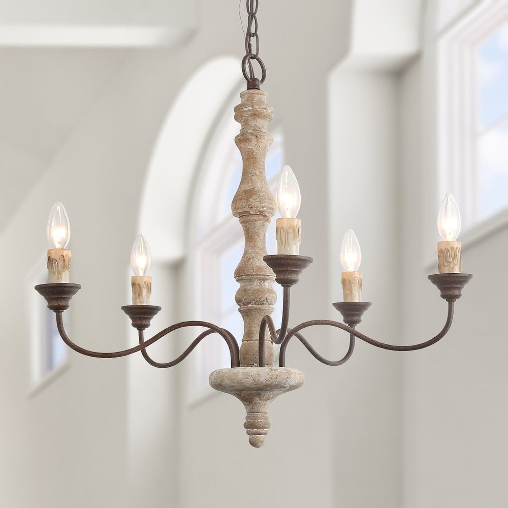 Lustre Horloge en bois et métal – vue 36