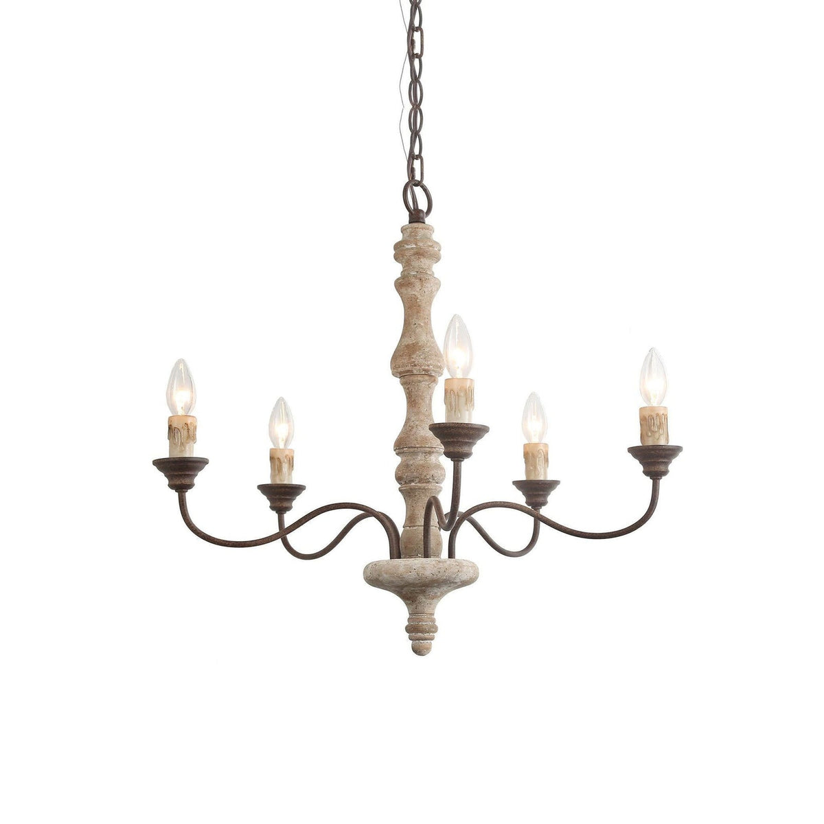 Lustre Horloge en bois et métal – vue 29
