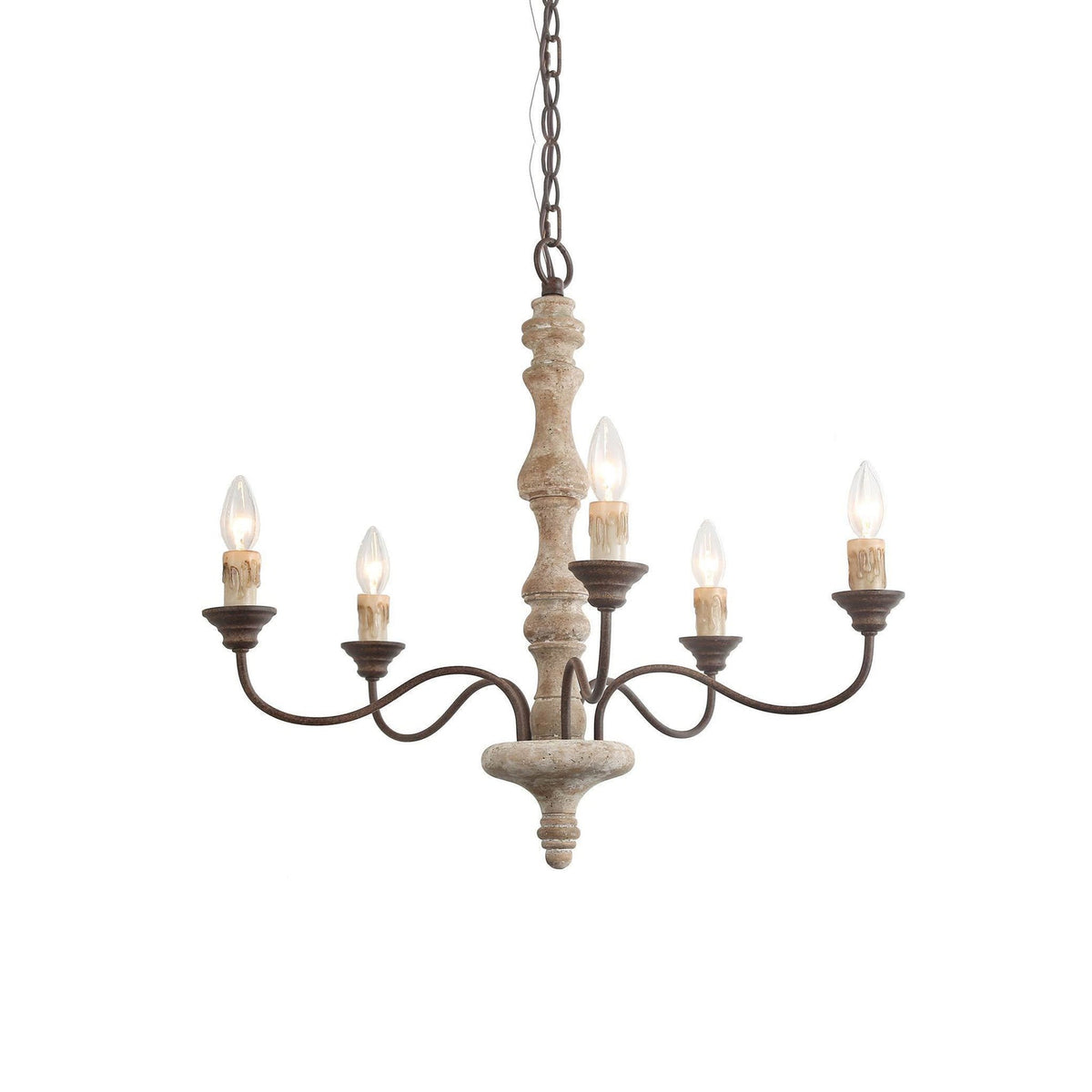 Lustre Horloge en bois et métal – vue 32