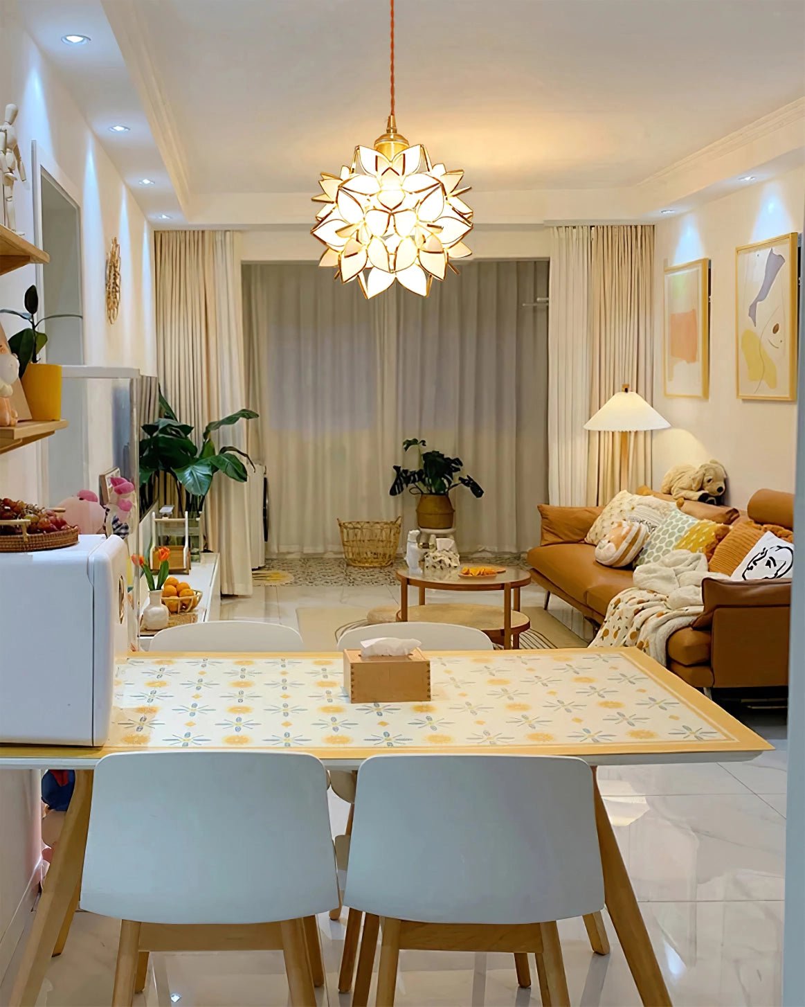 Suspension Hélène en verre et laiton – vue 19
