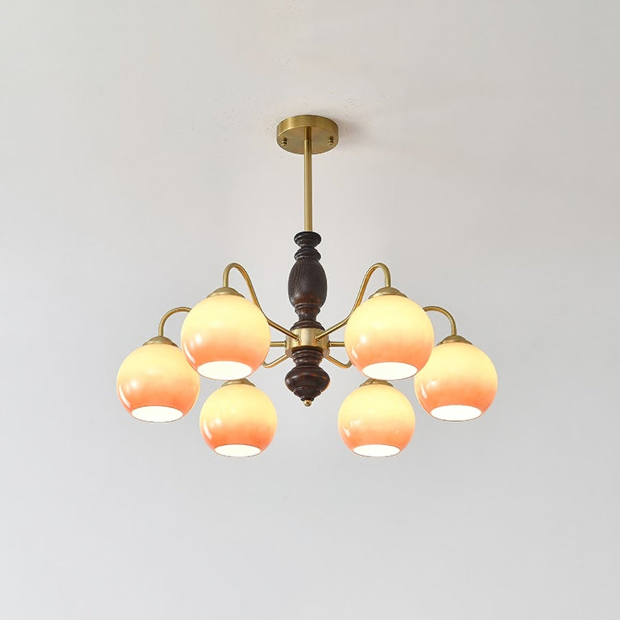 Lustre Boléro en verre et bois – vue 3