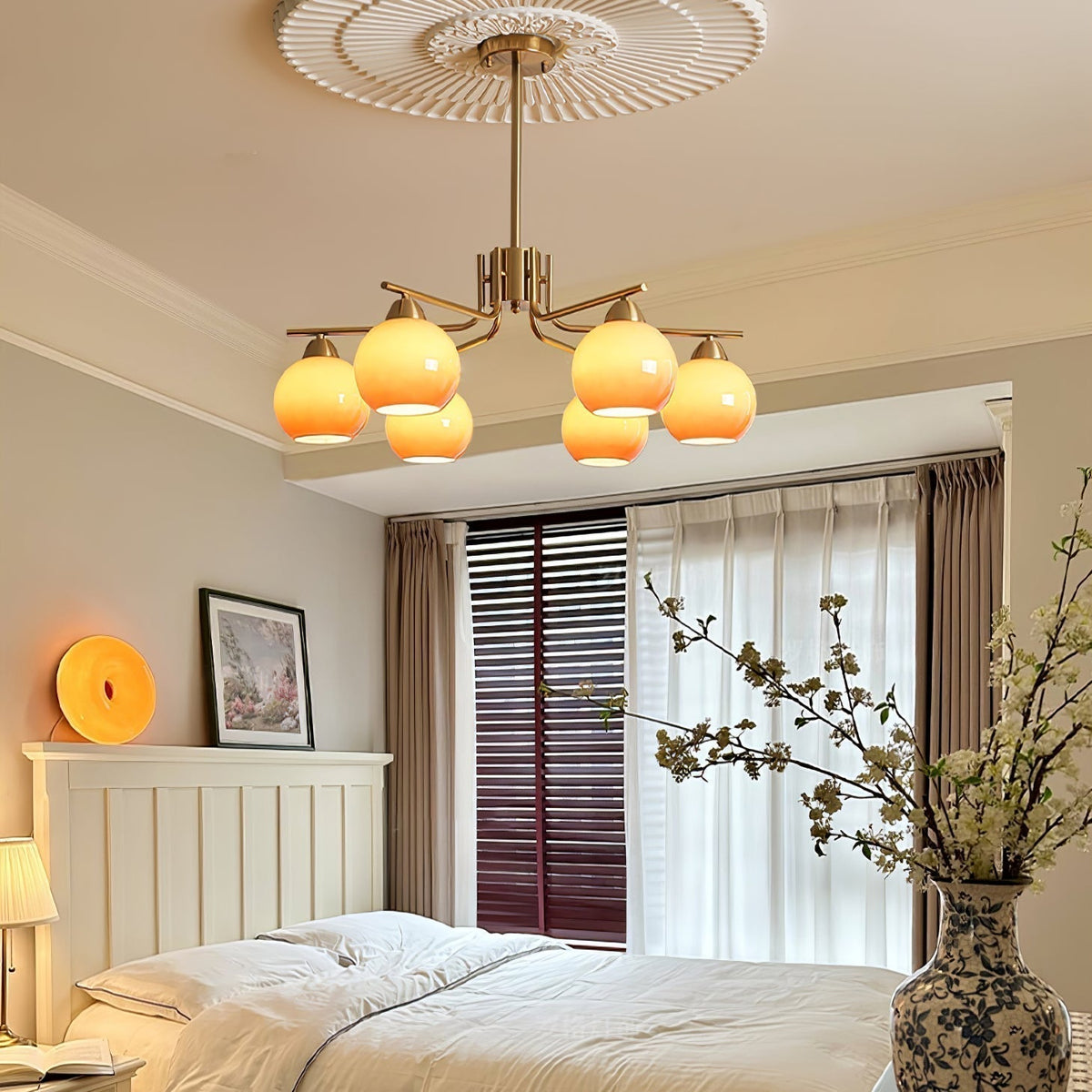 Lustre Sablier en laiton et verre – vue 17